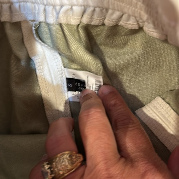 Repeller Cream Faux Leather Pull On Wide Leg Crop Pants S - Picture 2 of 8